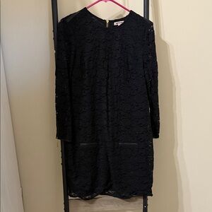 Juicy Couture Black Lace Long Sleeve Dress full zipper w gold tassels